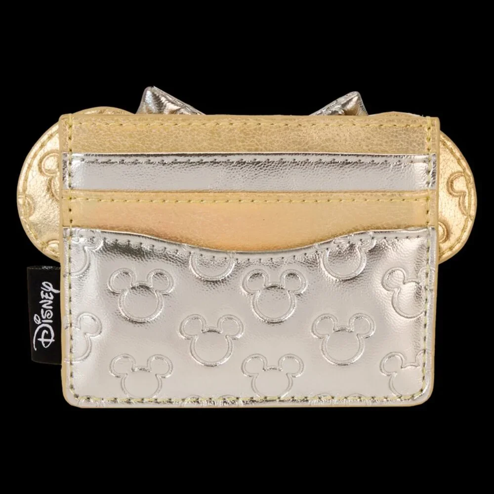 Loungefly Disney Minnie Mouse Cardholder Metallic Quilted Card Wallet With Bow - Picture 2 of 3